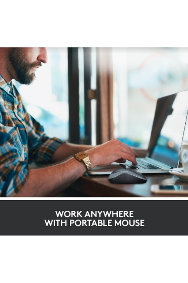Mouse Optic Wireless Logitech M185, USB, 1000 DPI (Albastru) - 5