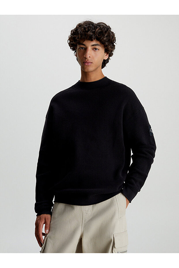 BADGE RELAXED SWEATER - 1