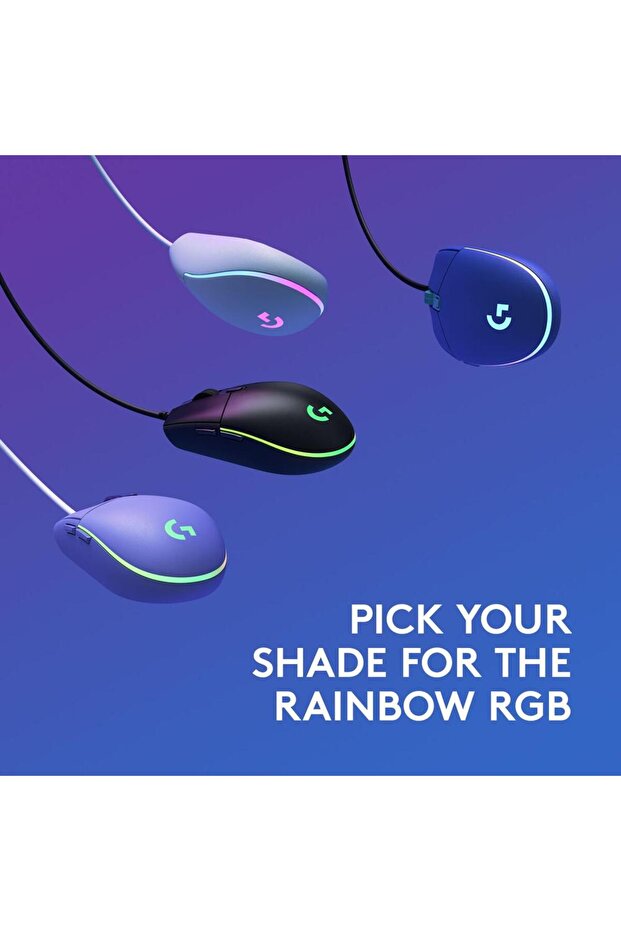 Mouse Gaming Logitech G102 Lightsync, 8000 dpi, iluminat RGB, USB (Albastru) - 10
