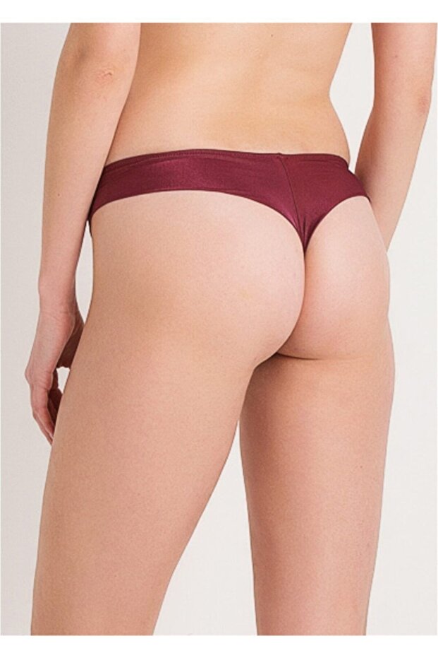 Deri Kumaşlı Brezil String Külot - 2