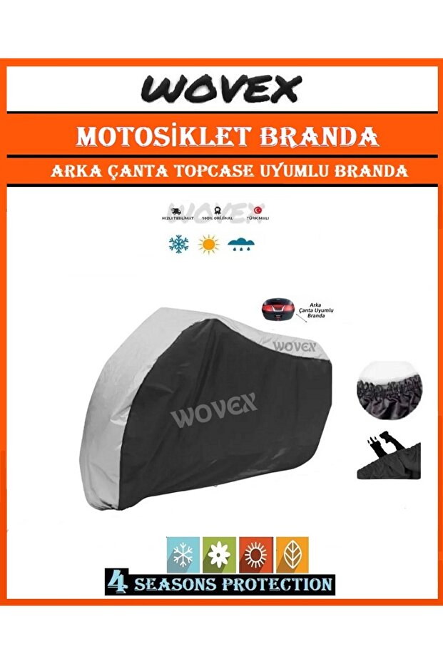 Honda Forza 250 Gray-Black Combination Topcase Compatible Motorcycle Cover