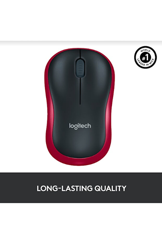 Mouse optic wireless Logitech M185, USB, 1000 DPI (Rosu) - 5