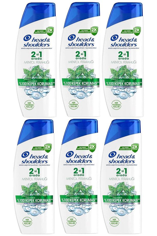 Head & Shoulders 330 Ml Şampuan 2-1 Mentol Ferahlığı X 6 Adet - 1