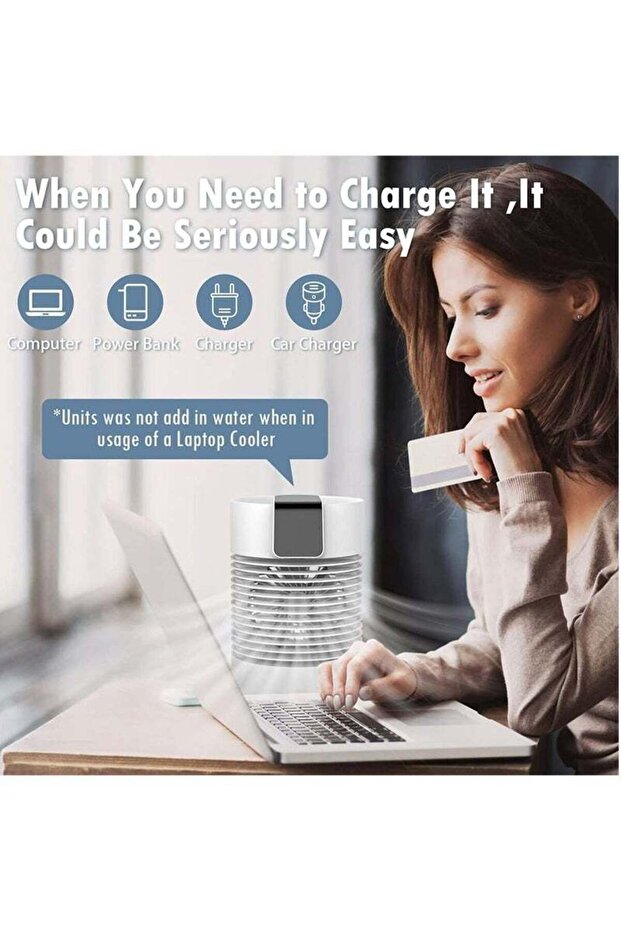 360°automatic Oscillation Desk Fan,4000mah Battery,two Modes Spray,continuous Humidification - 3