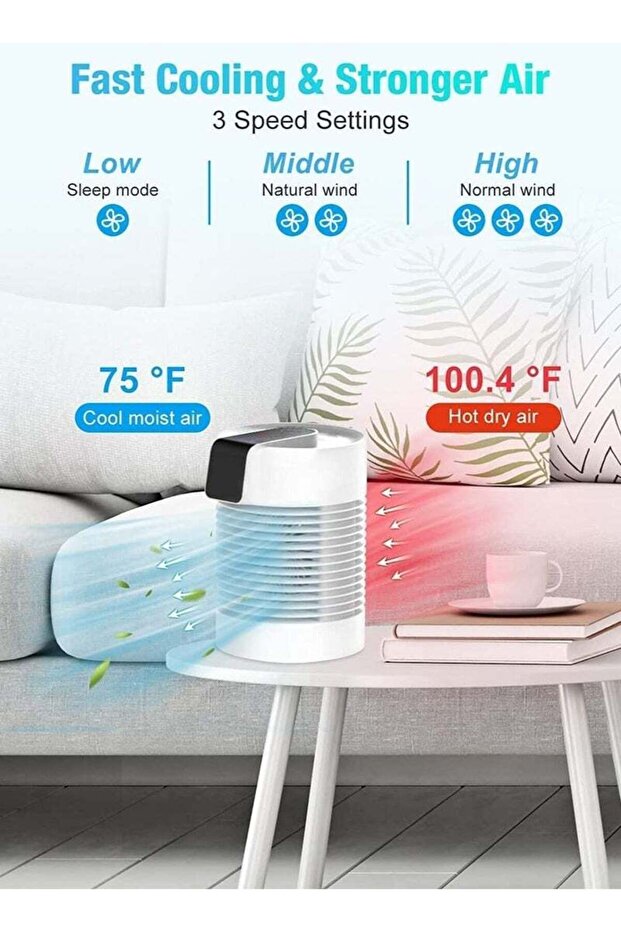 360°automatic Oscillation Desk Fan,4000mah Battery,two Modes Spray,continuous Humidification - 5