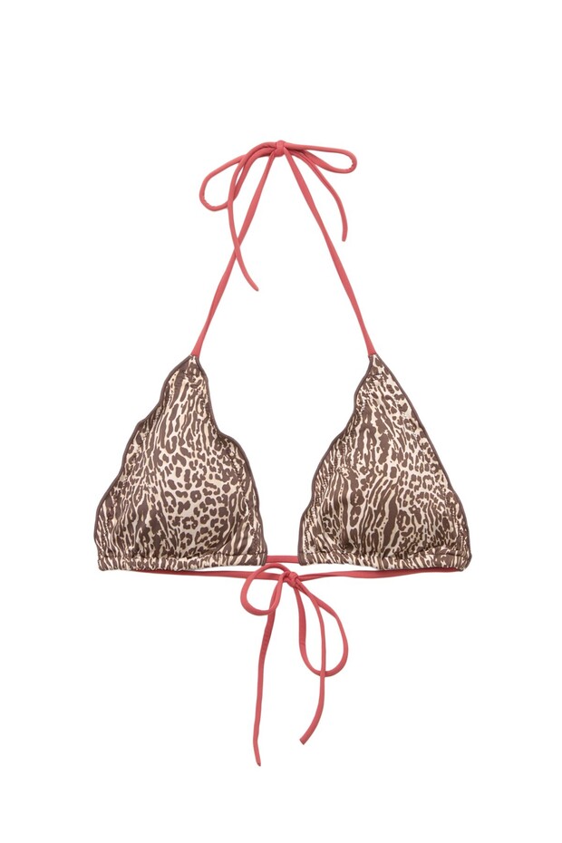 Desenli üçgen bikini üstü - 3