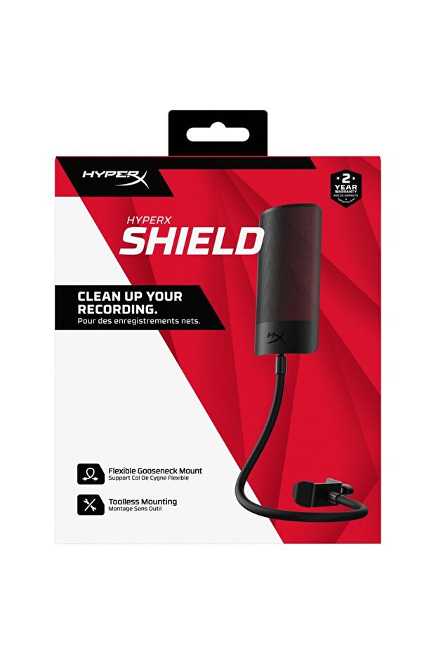 HyperX Shield microphone filter, metal mesh, Gooseneck mount, easy mounting, Black - 8