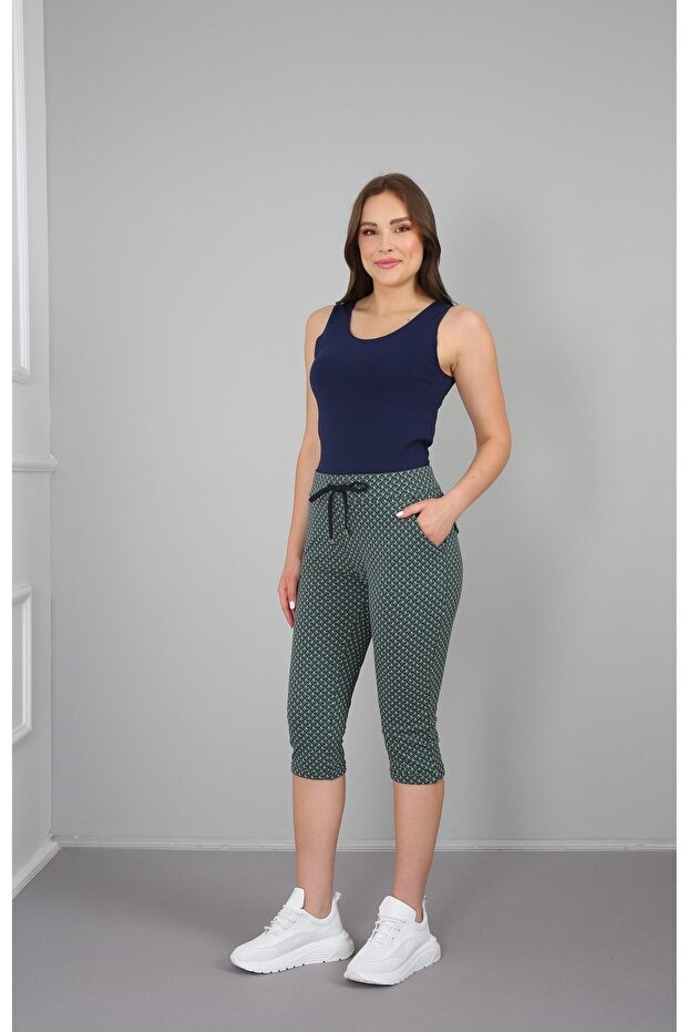 Combed Cotton Capri - Patterned Design - 1