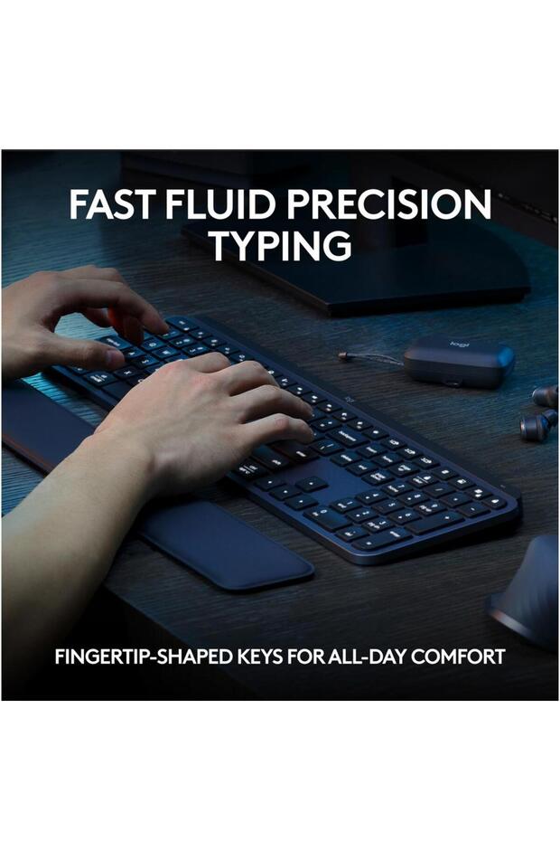 Tastatură wireless Logitech MX Keys S, Iluminare, Palmrest, 2.4GHz&Bluetooth,USB-C, US INTL layout - 5