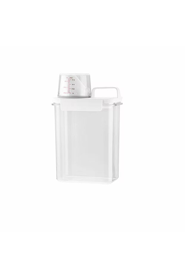 Transparente 1800ML Airtight Laundry Detergent Dispenser Powder Storage Box Clear Washing Powder Liq