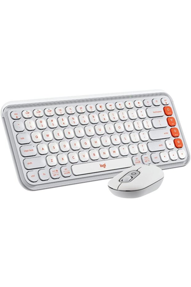Kit tastatura si mouse Logitech Pop Icon Combo, Bluetooth, Layout US (Alb) - 1
