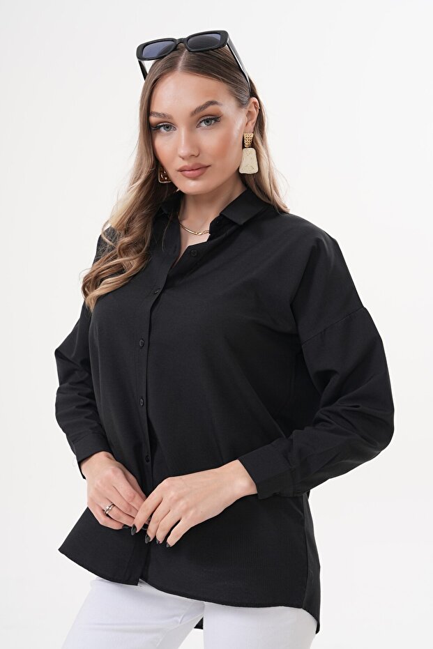 Oversize Basic Gömlek - 1