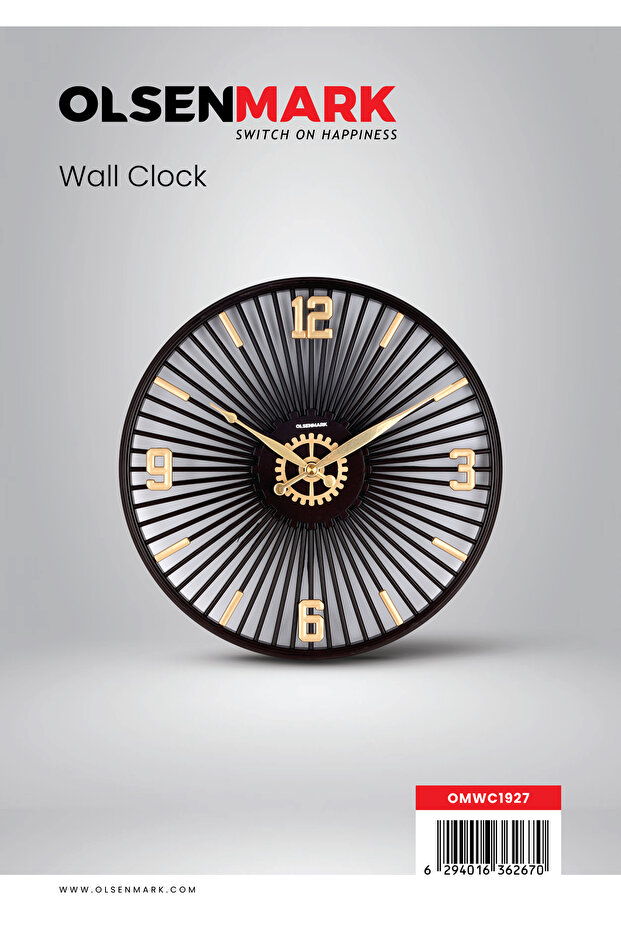 Round Wall Clock OMWC1927 WallMounted, Battery Operated and Durable and 2 YEAR WARRANTY