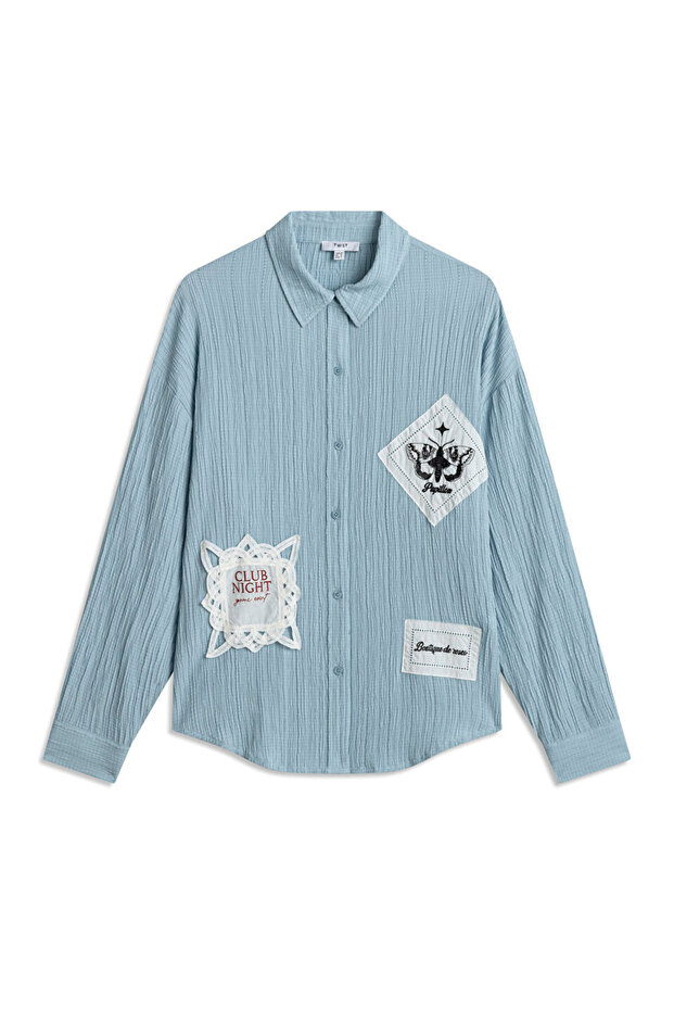 DOKULU PATCH'Lİ GÖMLEK - 3