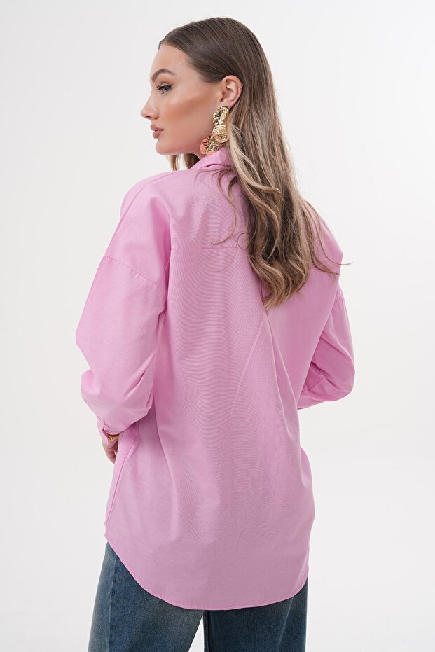 Oversize Basic Gömlek - 7