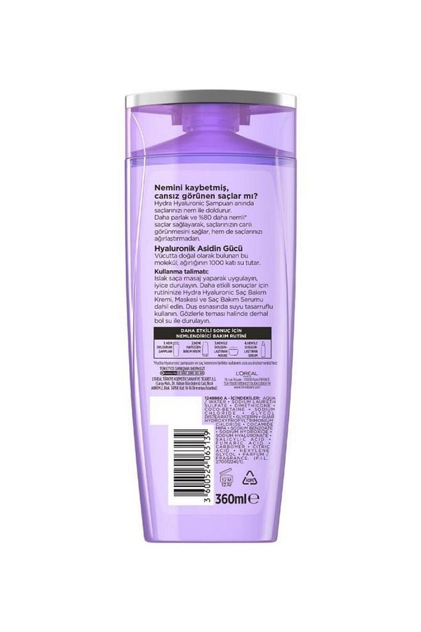 Şampuan Hydra Hyaluronic Nem Hapseden 360 ml - 8