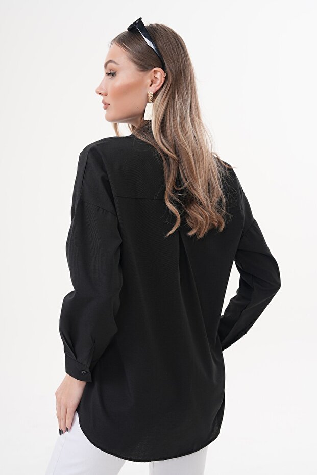 Oversize Basic Gömlek - 3