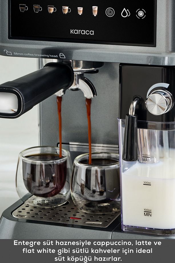 MyCaffe Barista S10 Entegre Süt Hazneli Otomatik Espresso Latte ve Cappuccino Mak. GalaxyGrey - 6