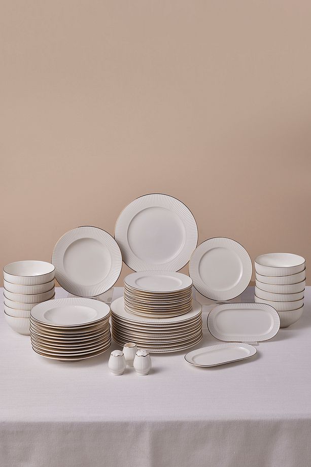 Elegance Bone Massimo 53 Parça 12 Kişilik Yemek Takımı Gold - 1