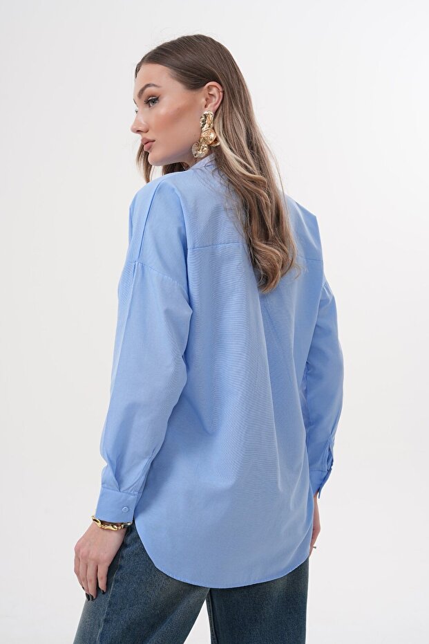 Oversize Basic Gömlek - 6