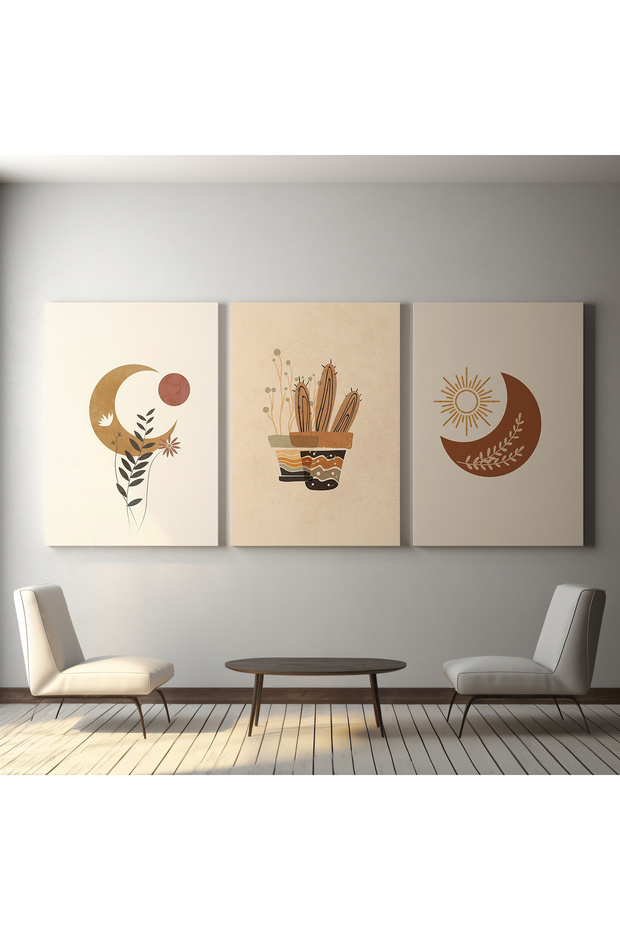 Decorative 3-Piece Bohemian Modern Canvas Wall Painting