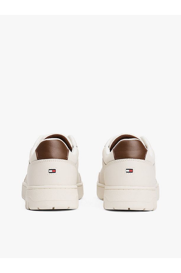 Deri Logolu Erkek Bej Sneaker - 4