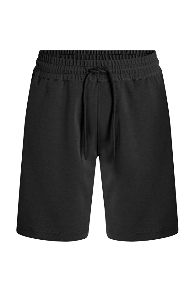 شورت قصير بشريط شعار كالفن كلاين للرجال باللون الأسود - 5