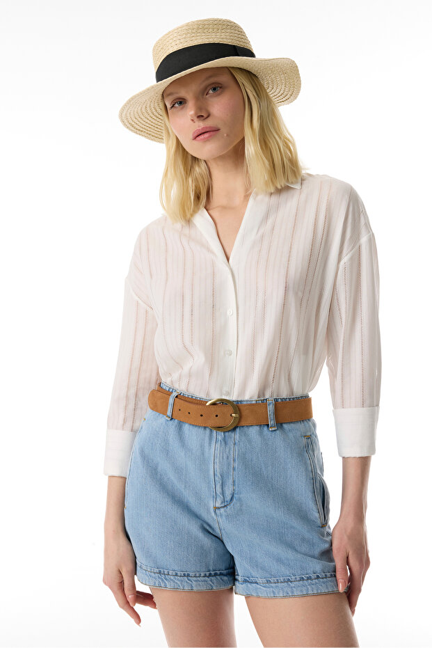 REGULAR FIT MİNİ JEAN ŞORT - 3