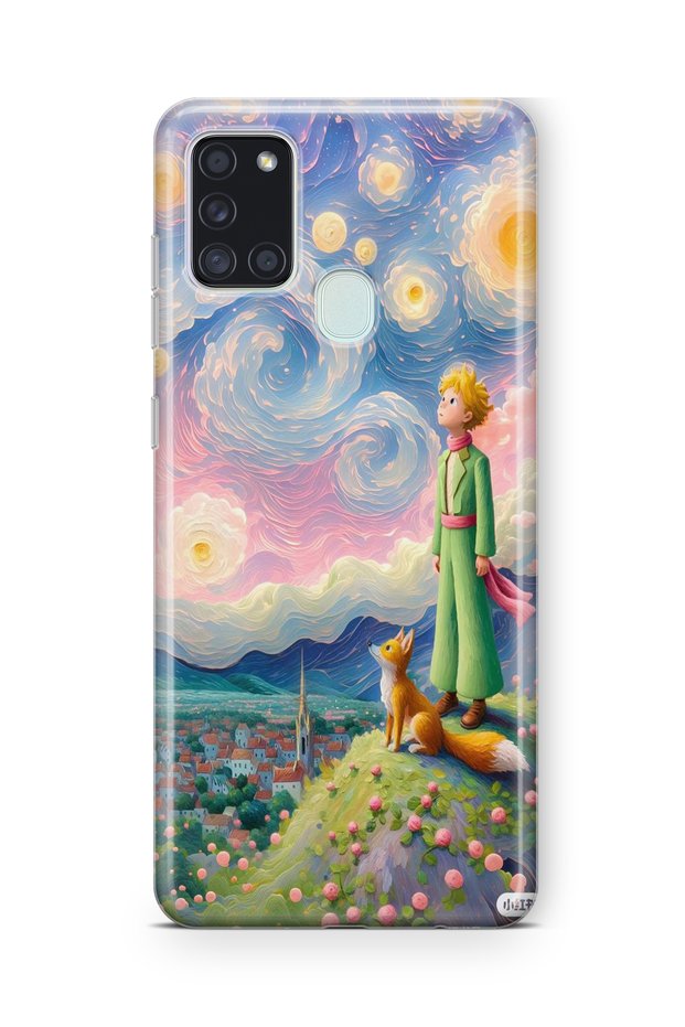 Samsung Galaxy A21S Compatible Little Prince Design Printed Transparent Case