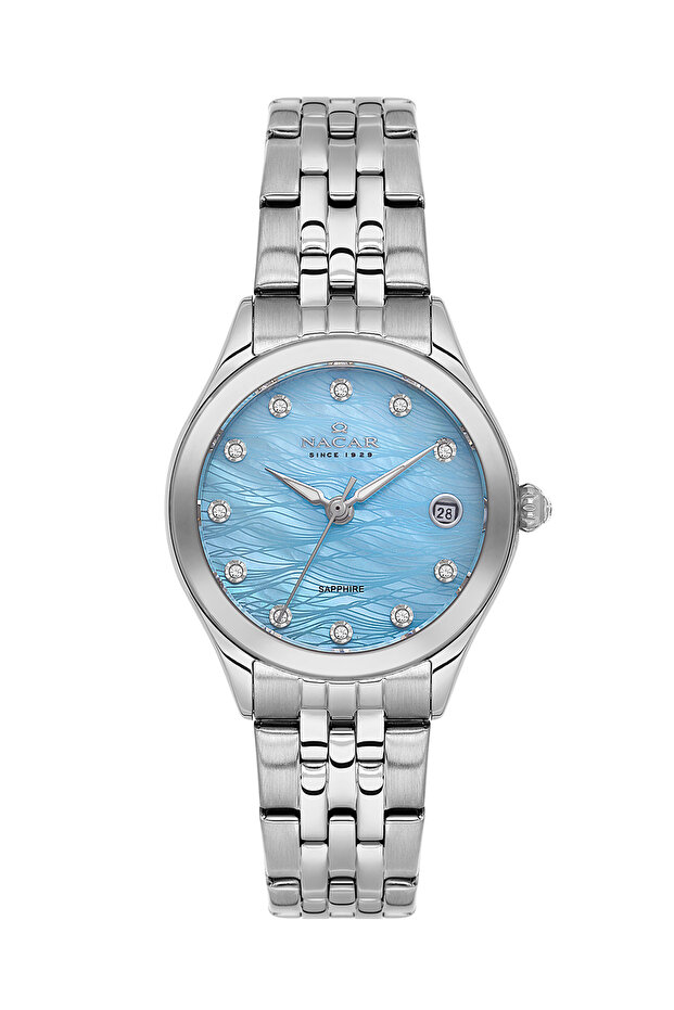 Sapphire Glass Silver Women Wrist Watch Nc34-39B763-Aums
