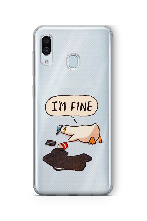 حافظة شفافة مطبوعة بتصميم Im Fine Design متوافقة مع هاتف Samsung Galaxy A20 / A30
