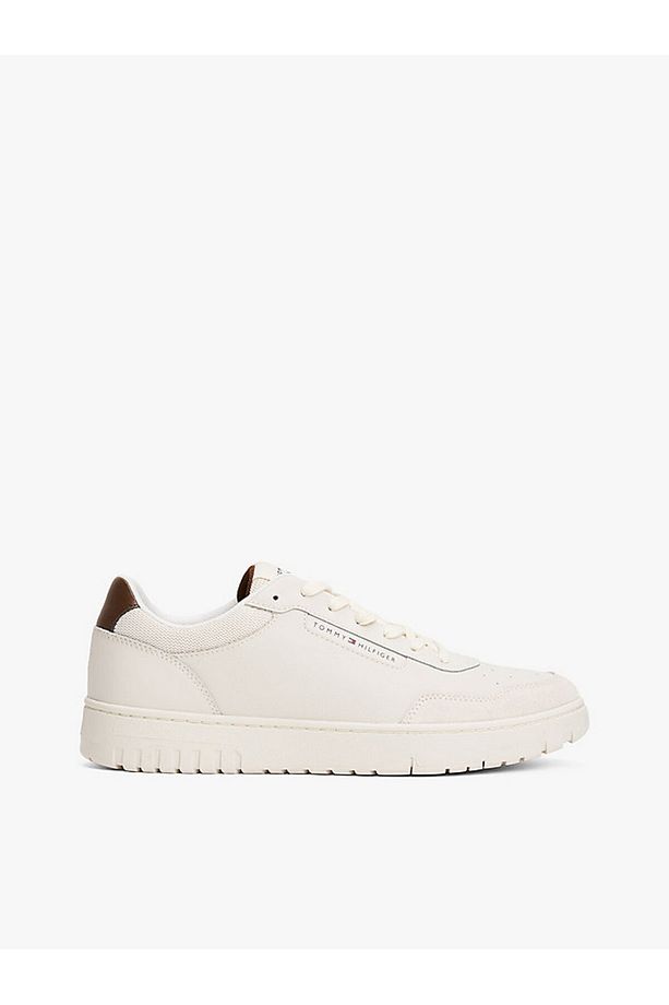 Deri Logolu Erkek Bej Sneaker - 1