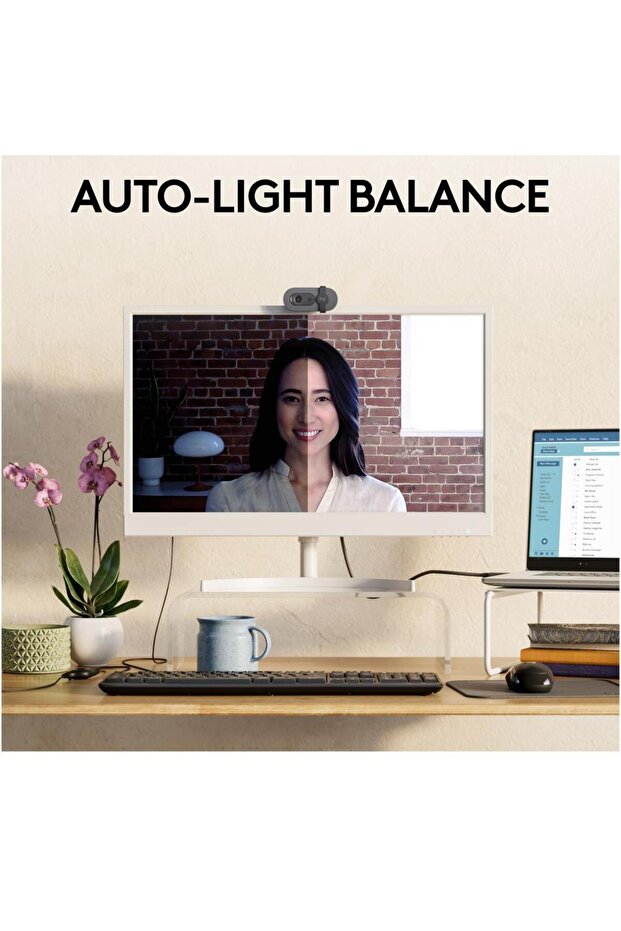 Camera Web Logitech Brio 100, Full HD, Alb - 3