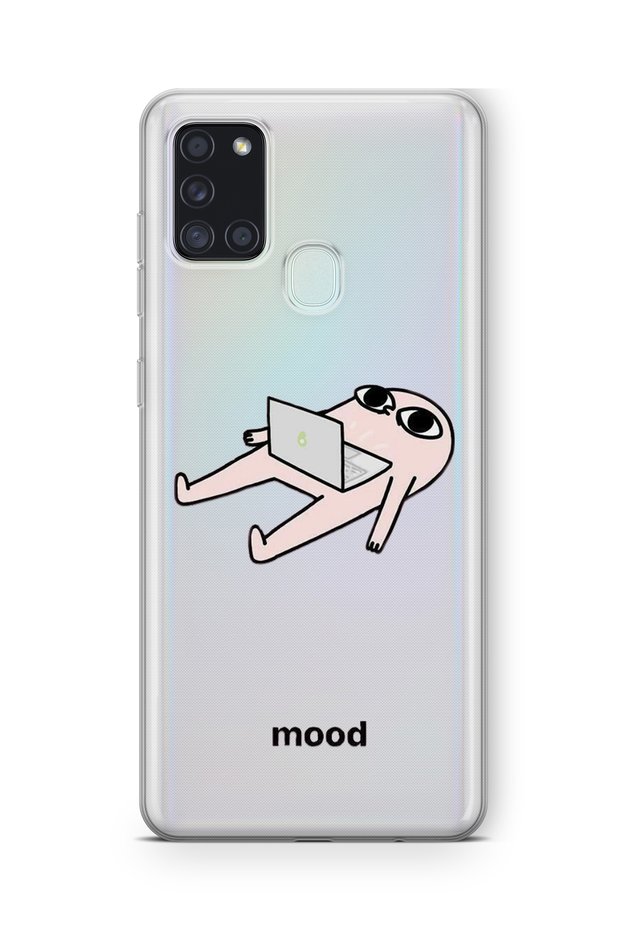 حافظة شفافة مطبوعة بتصميم مزاجي متوافق مع هاتف Samsung Galaxy A21S