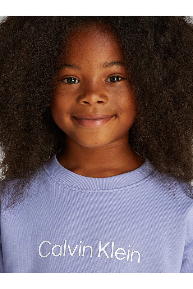 Calvin Klein Kids Persian Violet Relaxed Sweatshirt And Short Set - 3