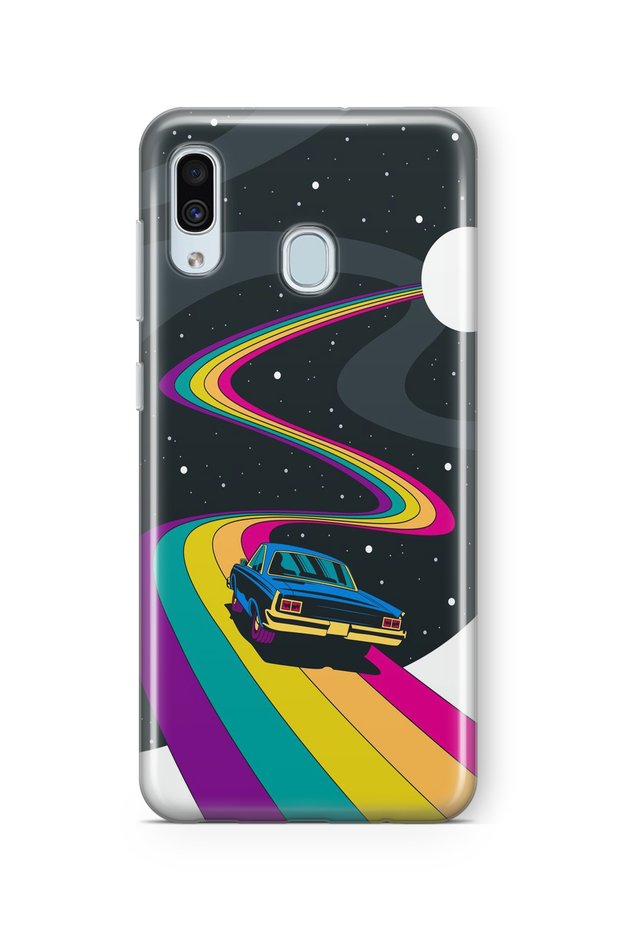 حافظة شفافة مطبوعة بتصميم Space Rider متوافقة مع هاتف Samsung Galaxy A20 / A30