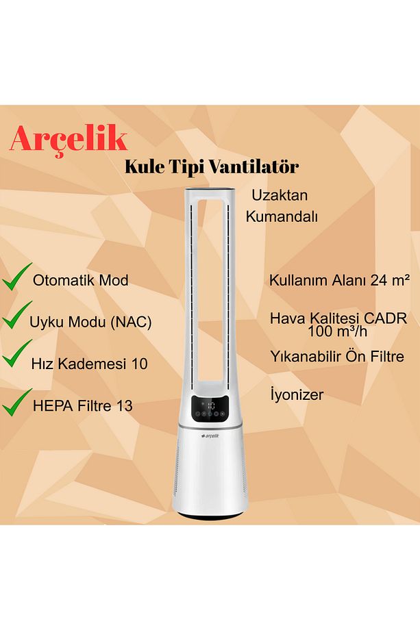Temiz Havanın Keyfini Yaşayın Arçelik Kule Tipi Vantilatör - 1