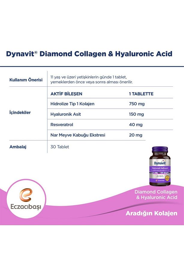 STD Dynavit Collagen & Hyaluronic Acid 30 Tablet ( TEKLİDİR ) - 5