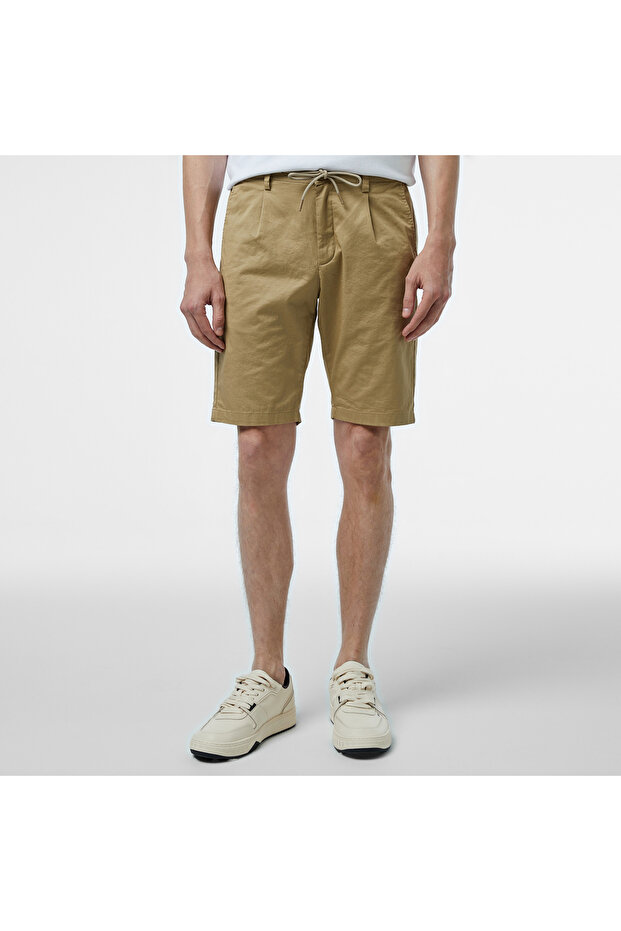 Erkek Regular Fit Bej Bermuda - 3