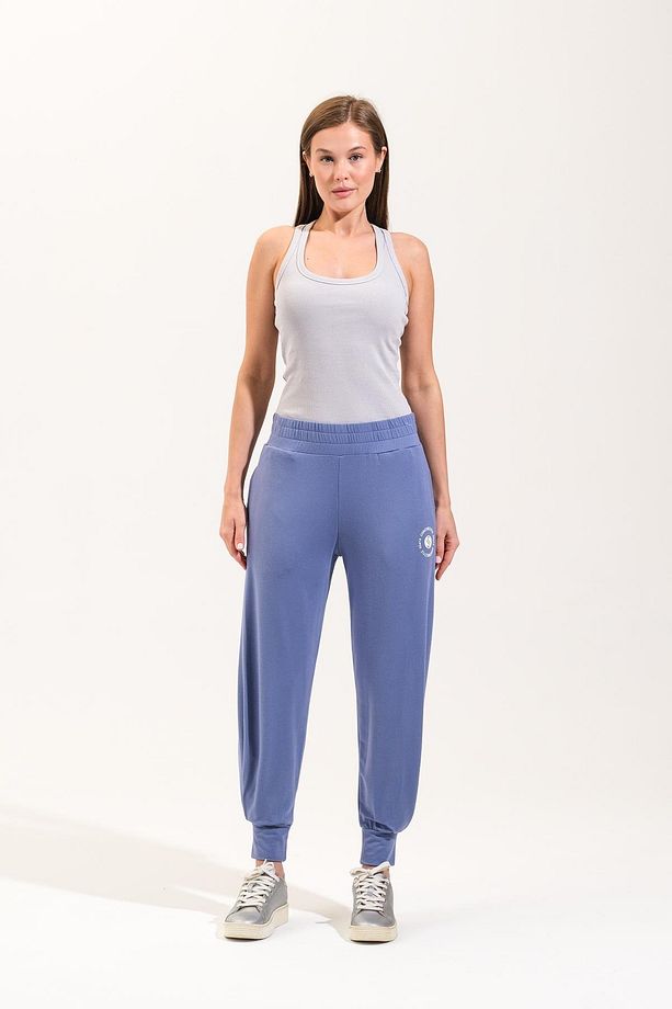 725911_Beli Lastikli Hafif Modal Kumaş Şalvar Görünümlü Harem Pantolon Yoga Pantolonu - 2