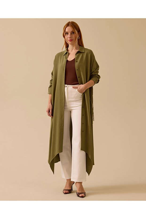 Düğmeli Uzun Kol Tunik - 1