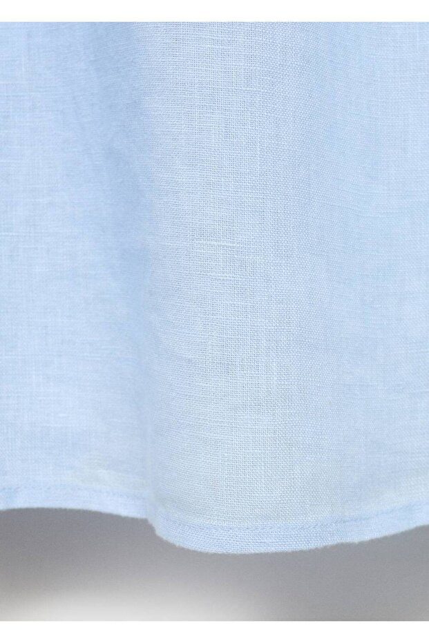 Leinenrock mit Pile-Details - 8