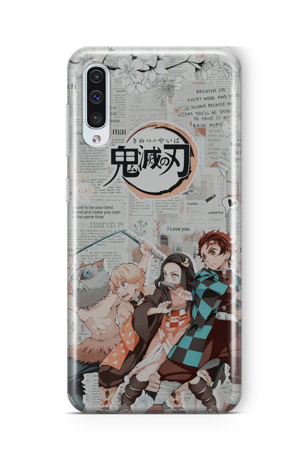 حافظة شفافة مطبوعة بتصميم Demon Slayer 2 متوافقة مع هاتف Samsung Galaxy A50 / A30S