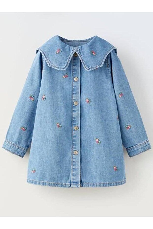 Yigit Butik Çiçek İşlemeli Kız Çocuk Elbise - 1