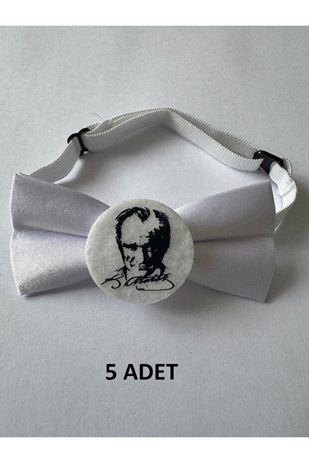 Ataturk Signed and Silhouette 23 April 29 October 10 November Adjustable Children's Bow Tie 5 Pack