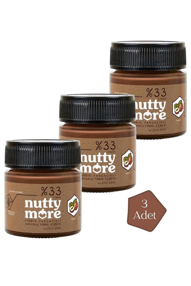 %33 Fındık Parçacıklı Kakaolu Fındık Ezmesi 200 gr x 3 Adet - 1