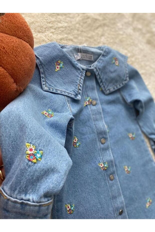 Yigit Butik Çiçek İşlemeli Kız Çocuk Elbise - 2