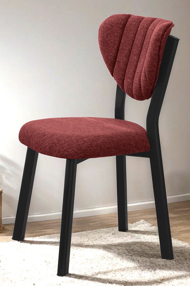 Masa Sandalye Takımı, 4 Sandalye 1 Sabit Ceviz Masa 110x70 Cm, Keten Kumaş - 3