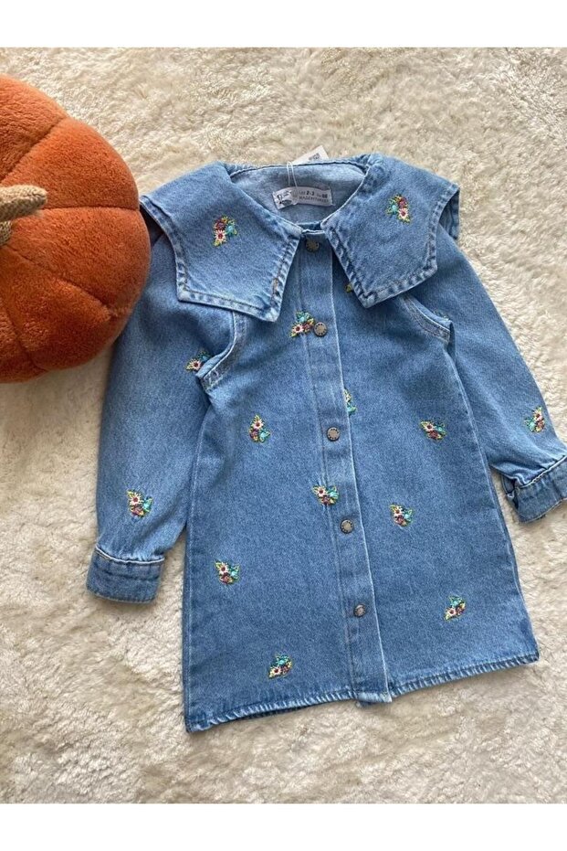 Yigit Butik Çiçek İşlemeli Kız Çocuk Elbise - 3