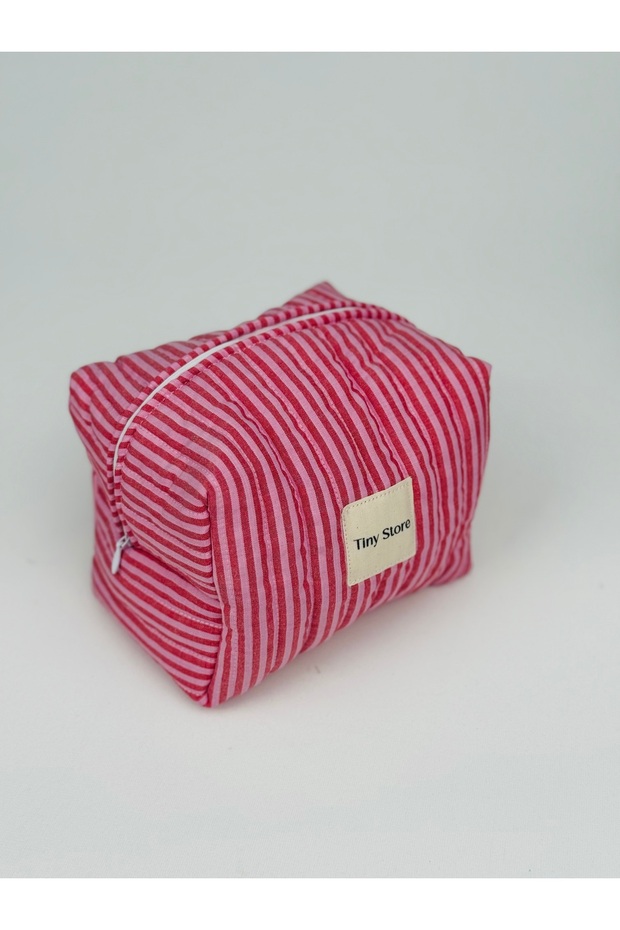 Pembe çizgili bakım çantası - 1